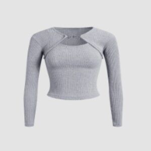 Commense Mauve Shrug Knit Two-Piece Matching Set (Top)